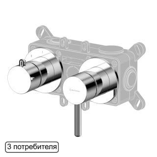 Смеситель скрытого монтажа на 3 потребителя WHITECROSS Y Y1243CR хром